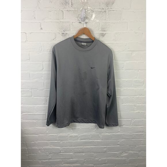 Vintage Nike Women's Crewneck Thermal Pullover Sweater Long Sleeves Gray Size M - Picture 1 of 5